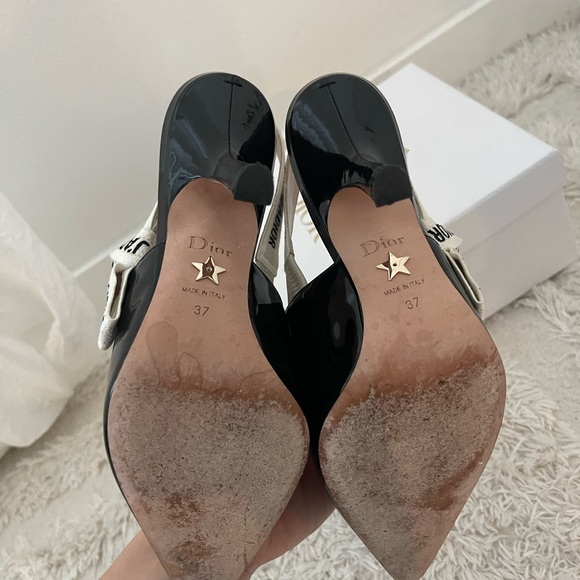 Dior Black Patent Leather Slingback Heels - Picture 3 of 8